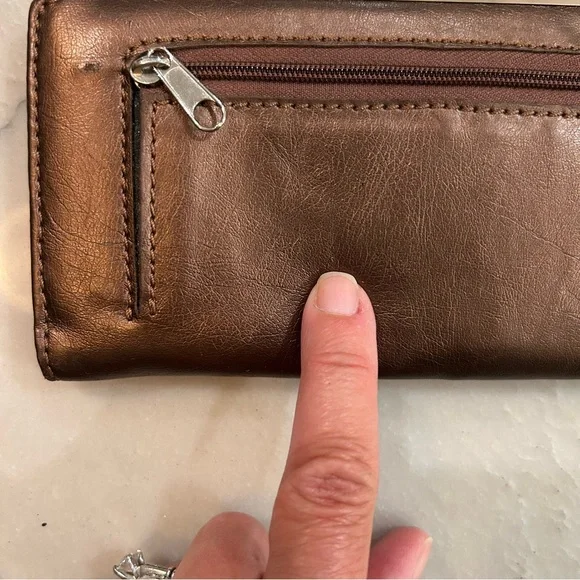 Vintage Chinese Laundry Two-Tone Leather Wallet Clutch – Y2K Era - Picture 6 of 15